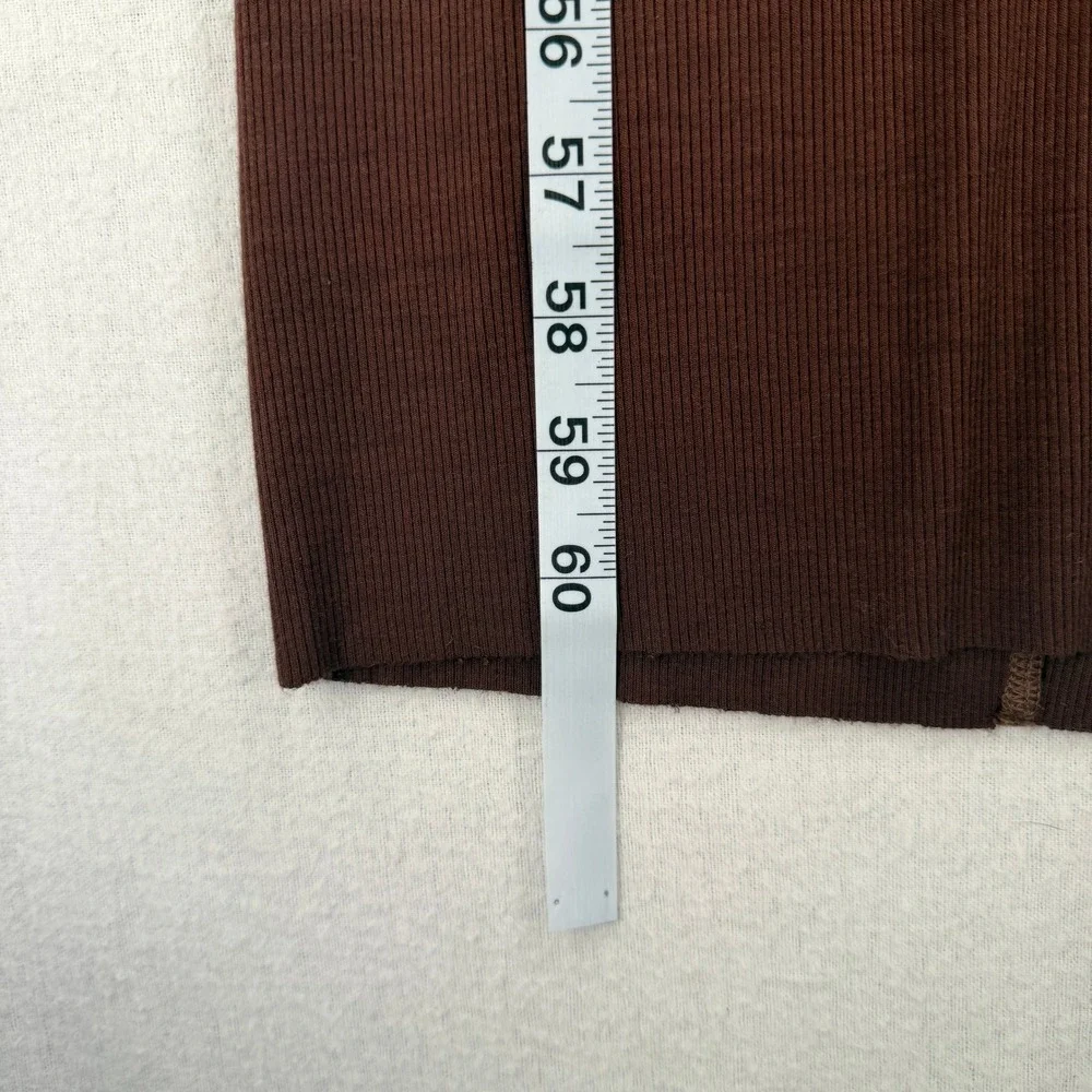 ENZA COSTA Silk Rib Knit Maxi Tank Dress Womens Small Brown Quiet Luxury NEW - Picture 5 of 12